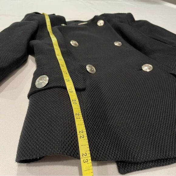 Pierre Balmain Women's Black Double-Breasted Military Blazer Size 38 - Picture 9 of 12